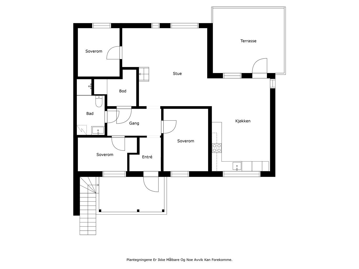 Plantegning hovedetasje. 