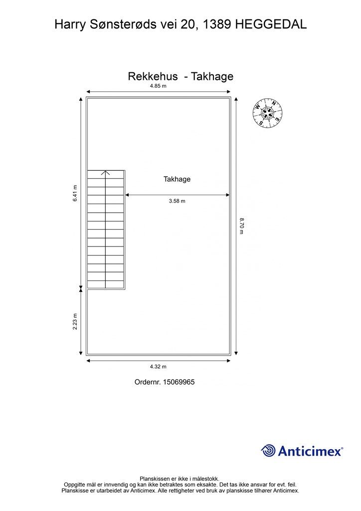 Plantegning takterrasse.