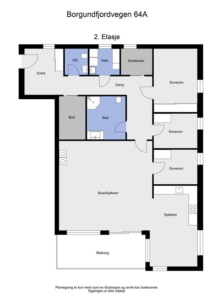 2 D plantegning 2. etasje