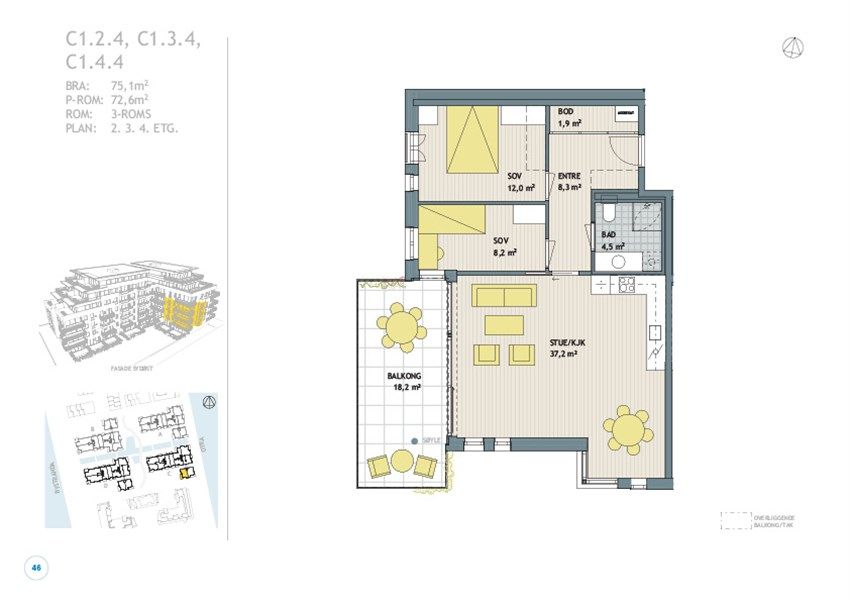 Plantegning fra utbygger med mål