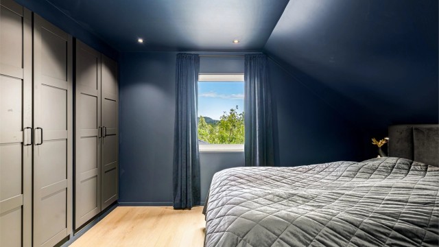 Hovedsoverom - i blått, en beroligende farge.