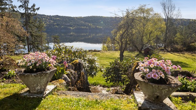 Boligen har sin egen private oase mellom Bunnefjorden og Haslumdammene - Her er det godt gjort å ikke drømme seg bort!
