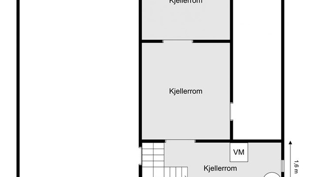 Veiledende skisse av kjeller.