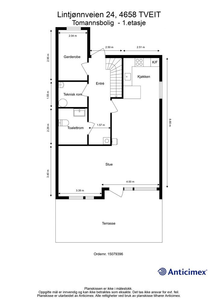 Plantegning Tomannsbolig - 1.etasje