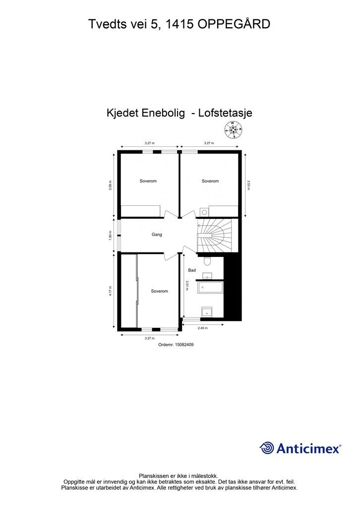 Vi starter med plantegning i 2. etasje slik at du får orientert deg i etasjen!