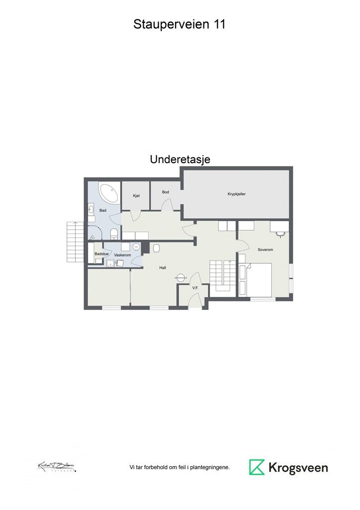 Stauperveien 11 - plantegning underetasjen 