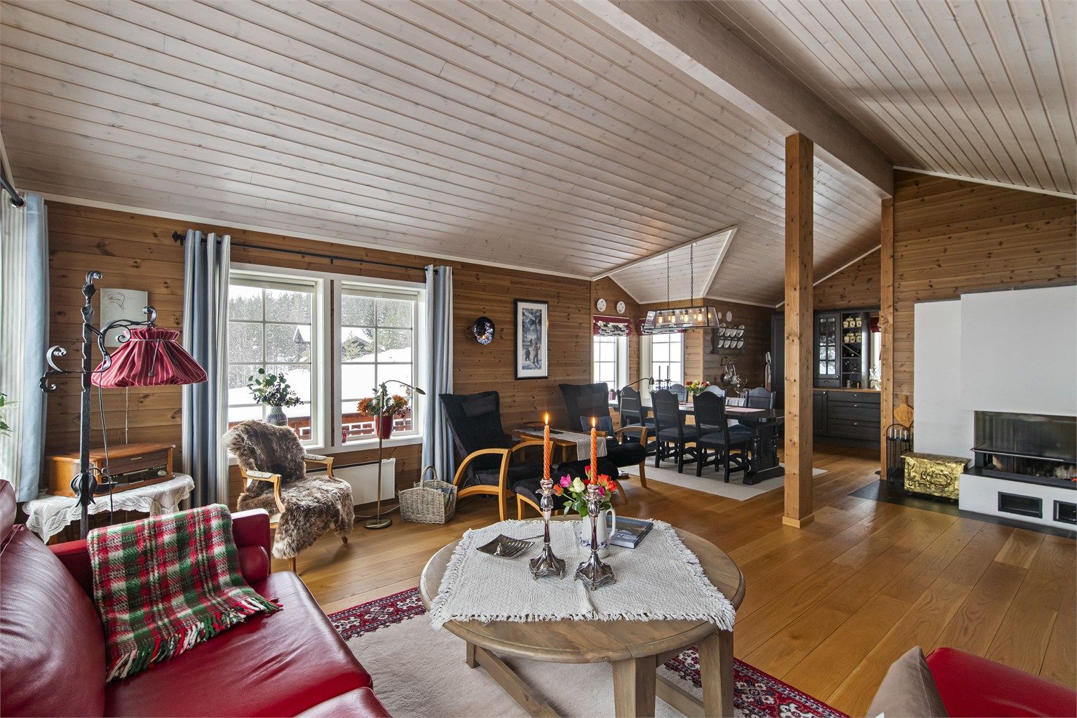 Trivelig atmosfære som innbyr til hyttekos