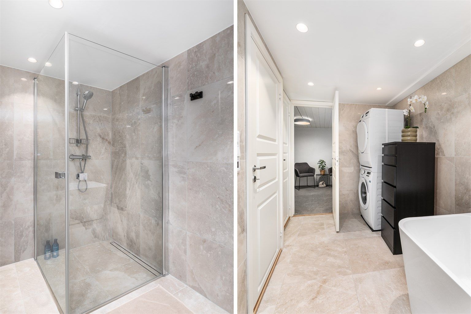 Med tilgang til både dusjhjørne og badekar får du valgfrihet i hverdagen.