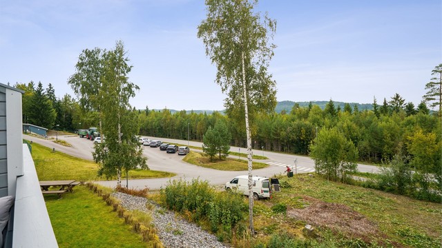 Utsikt fra balkong.