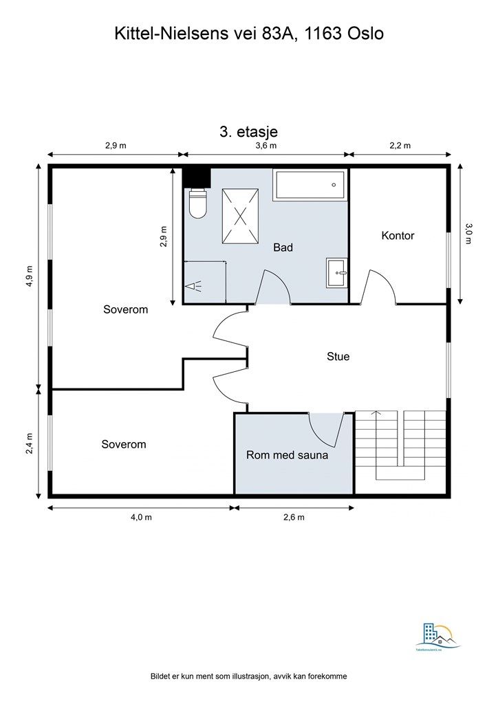 Plantegning 3. etasje. 