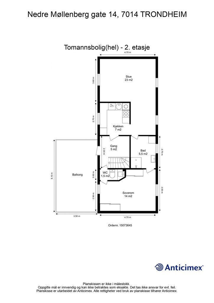 Planskisse 2. etasje.