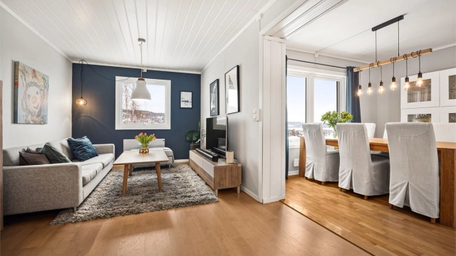 Delåpen løsning mellom stue og tv-stue