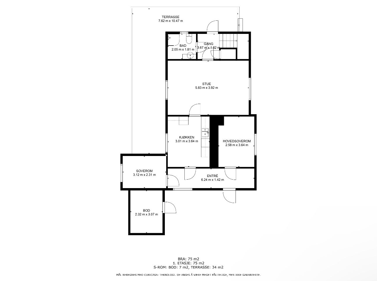 Veiledende skisse av første etasje