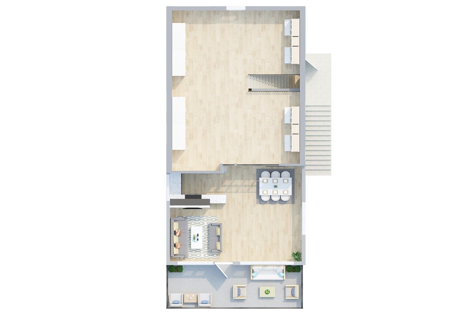 Plantegning loft ( innredet loft / ikke målbart areal grunnet lav takhøyde)