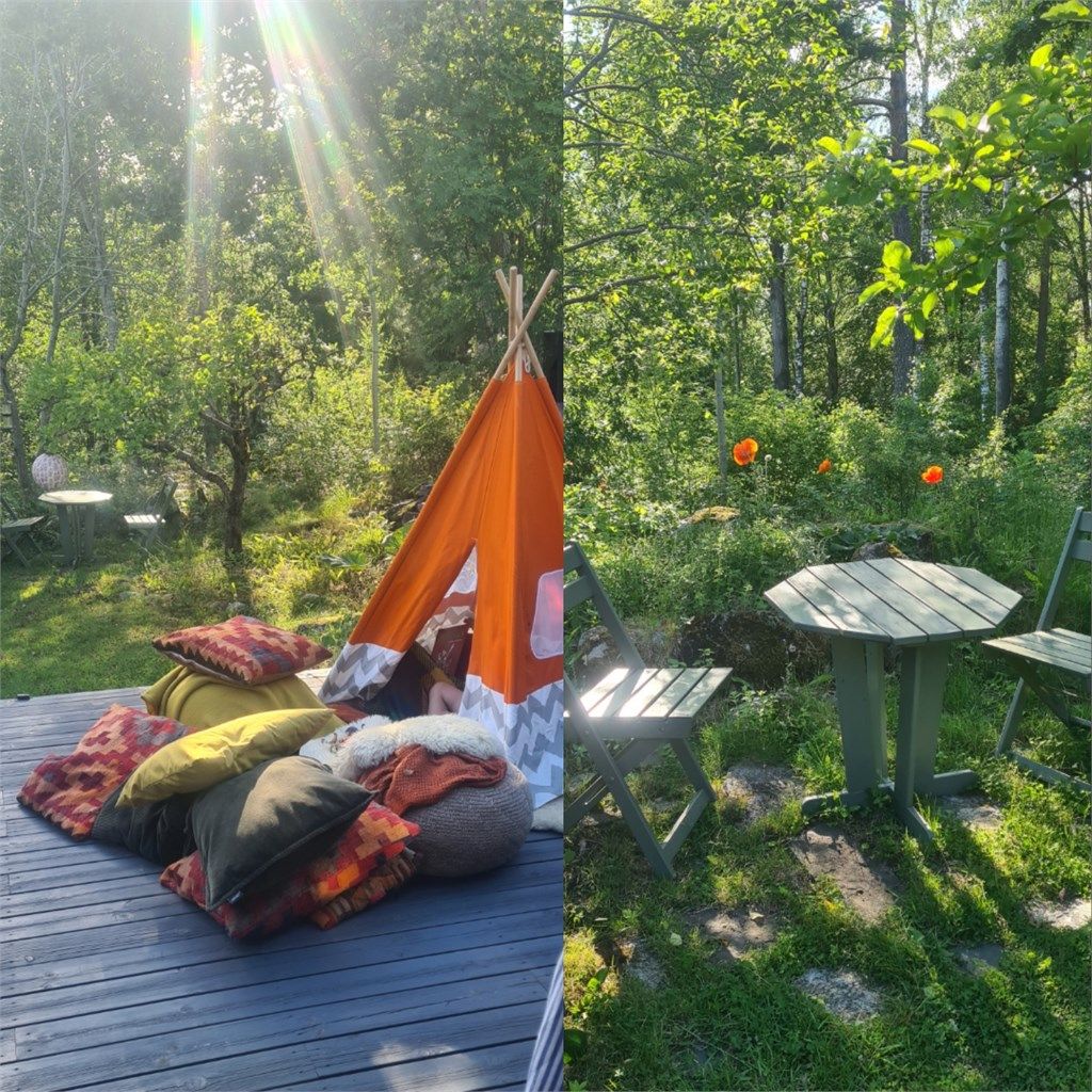 Uteplass som kan brukes på mange vis.  