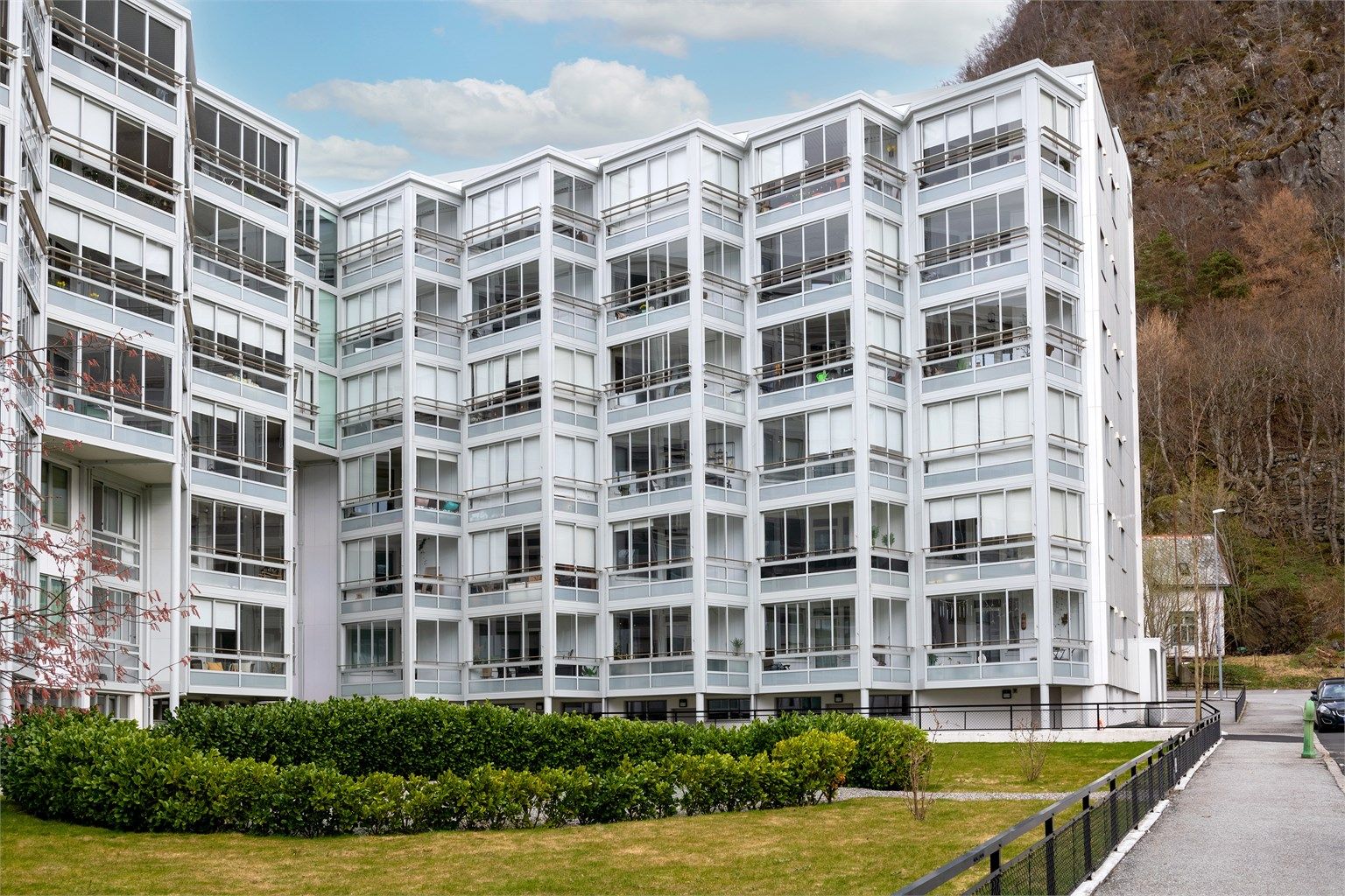 Fasade - leiligheten er beliggende i 5 boligetasje