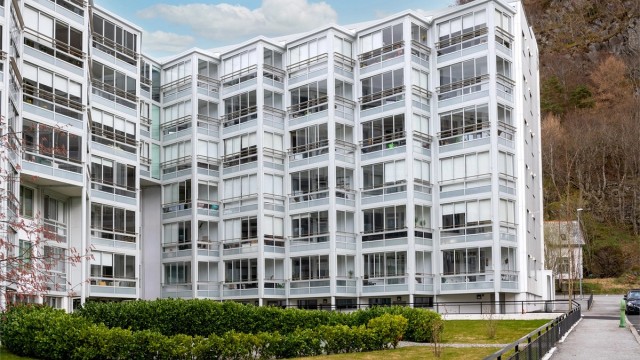 Fasade - leiligheten er beliggende i 5 boligetasje
