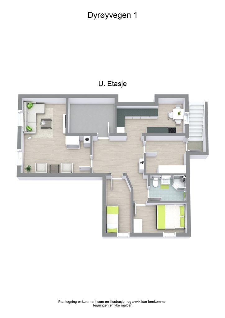 3 D plantegning underetasje