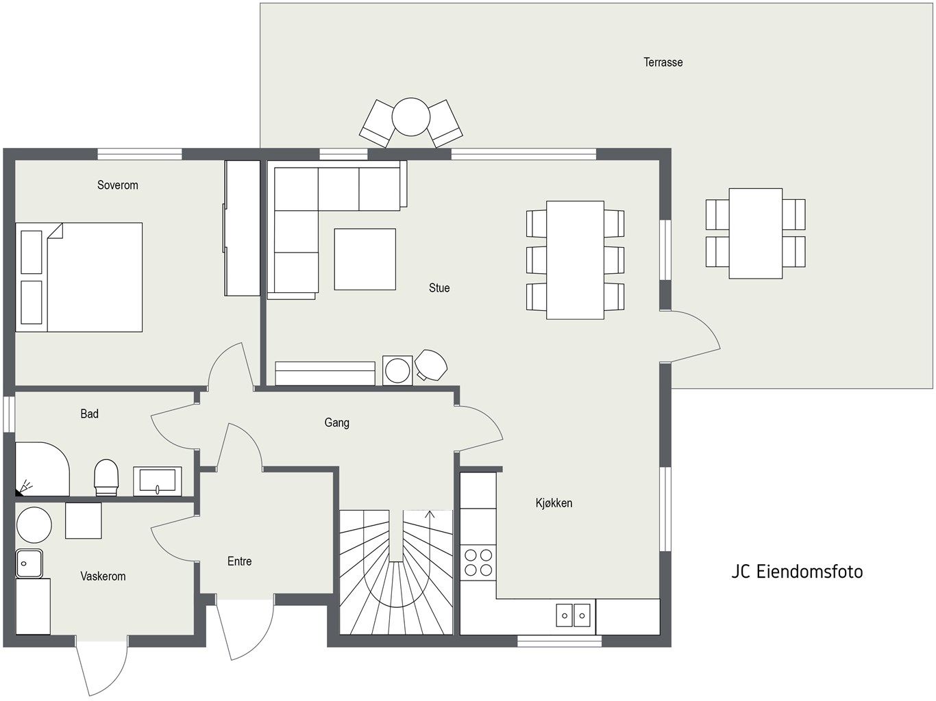 2 D planløsning 1. etasje