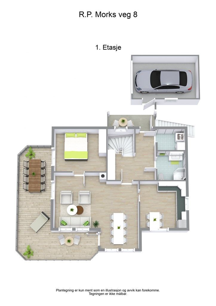 3 D plantegning 1 etasje