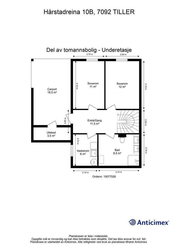 Planskisse underetasje. 