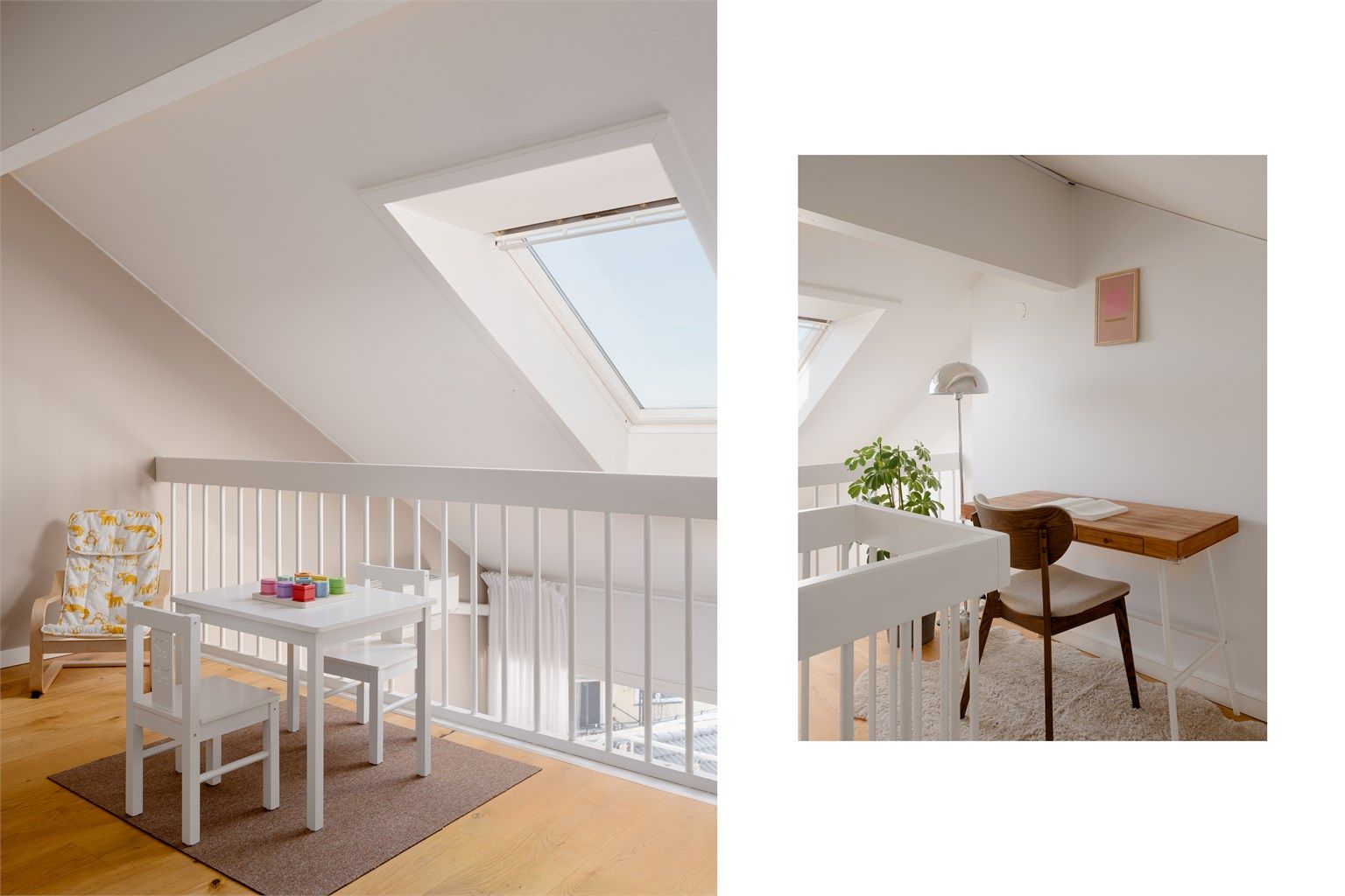 Her er det gode muligheter for å skape adskilte soner for både arbeid og avslapning.