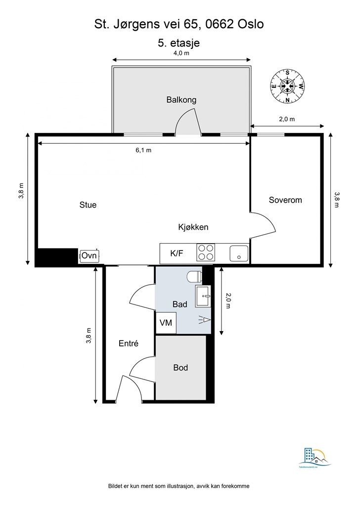 Leiligheten har en god planløsning