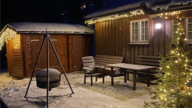 Hyggelig uteområde også vinterstid