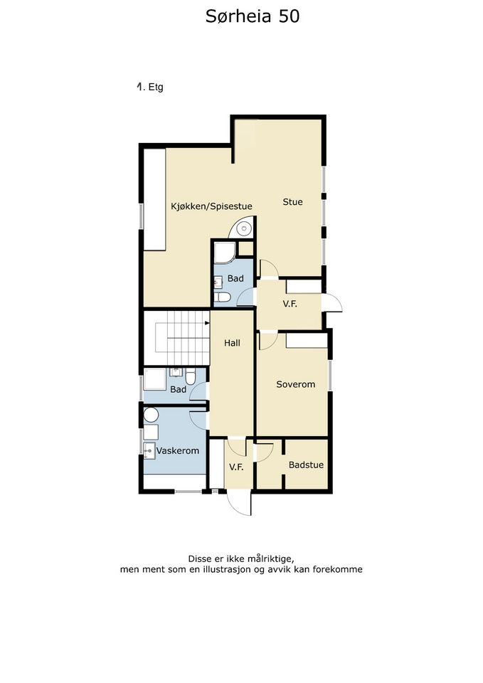 Plantegning 1 etasje med utleiedel 
