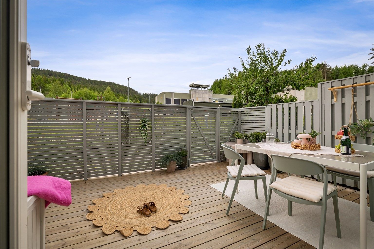Markterrasse som vender mot nordvest