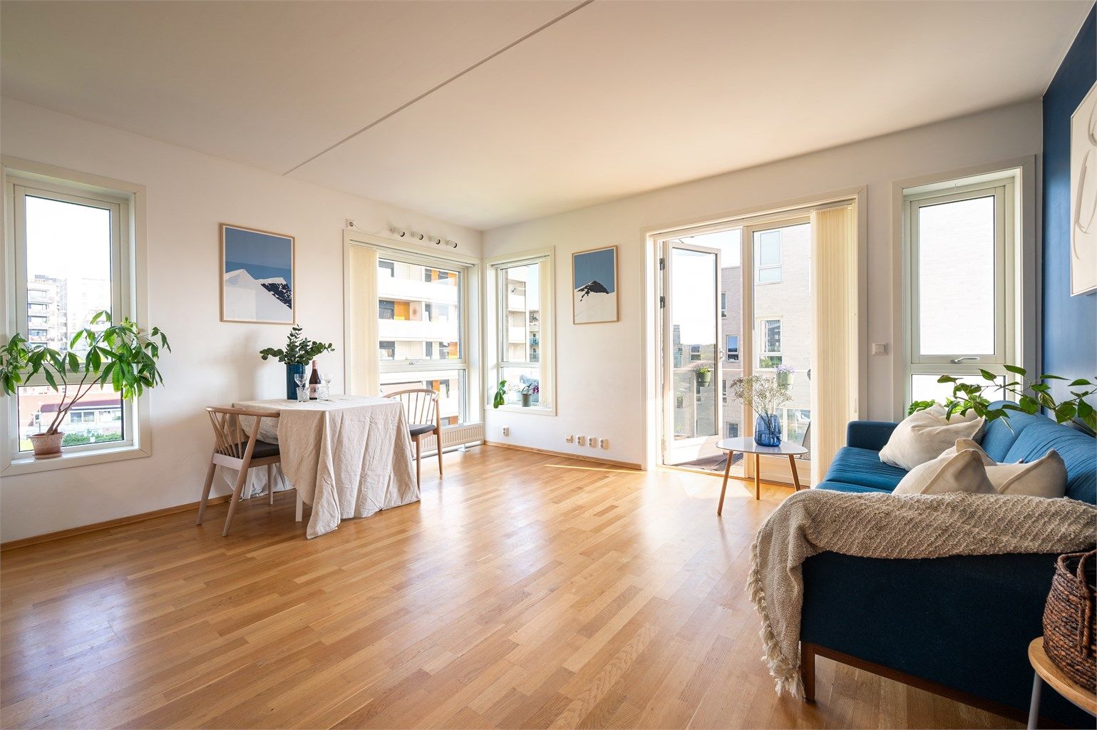 En moderne og arealeffektiv 3-roms hjørneleilighet