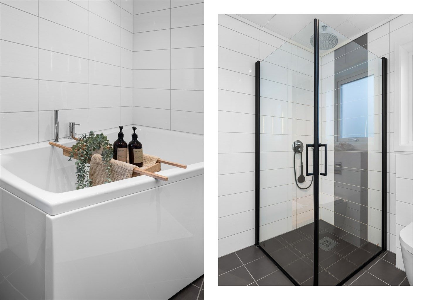 Badekar og dusjhjørne