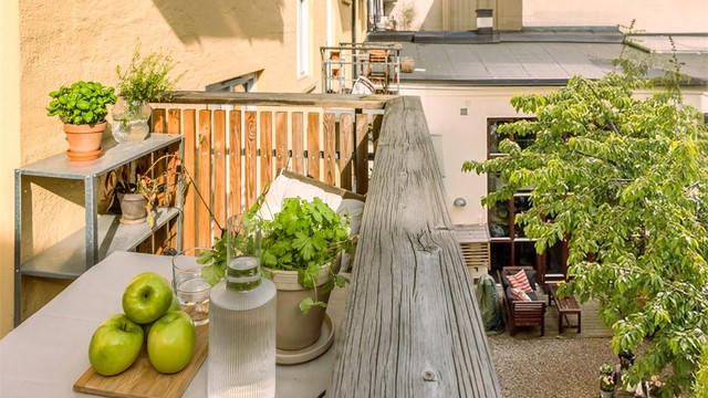 Hyggelige omgivelser utenfor balkongen.