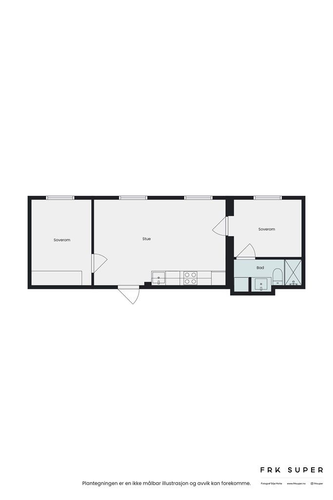 Plantegning - Leiligheten har en god og praktisk planløsning.