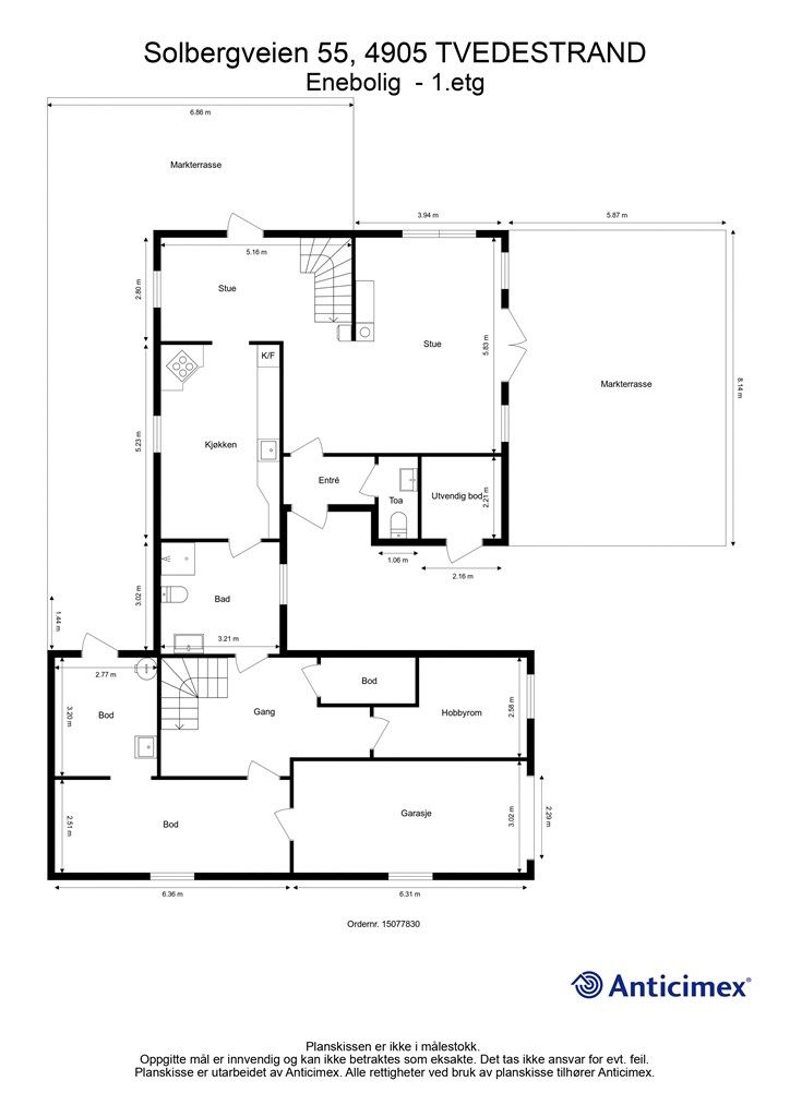 Plantegning 1. etasje.