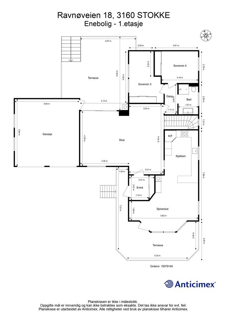 Plantegning hovedetasje 