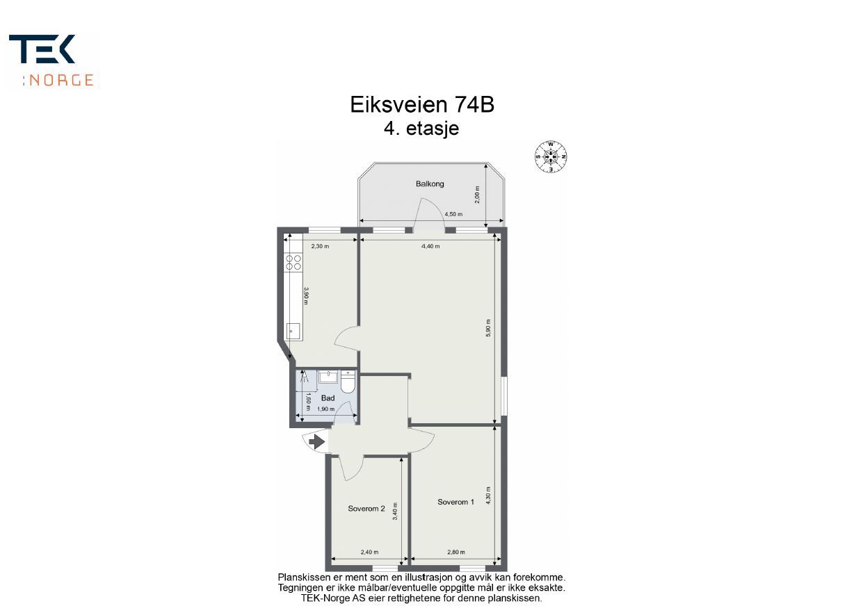 Plantegning Eiksveien 74B