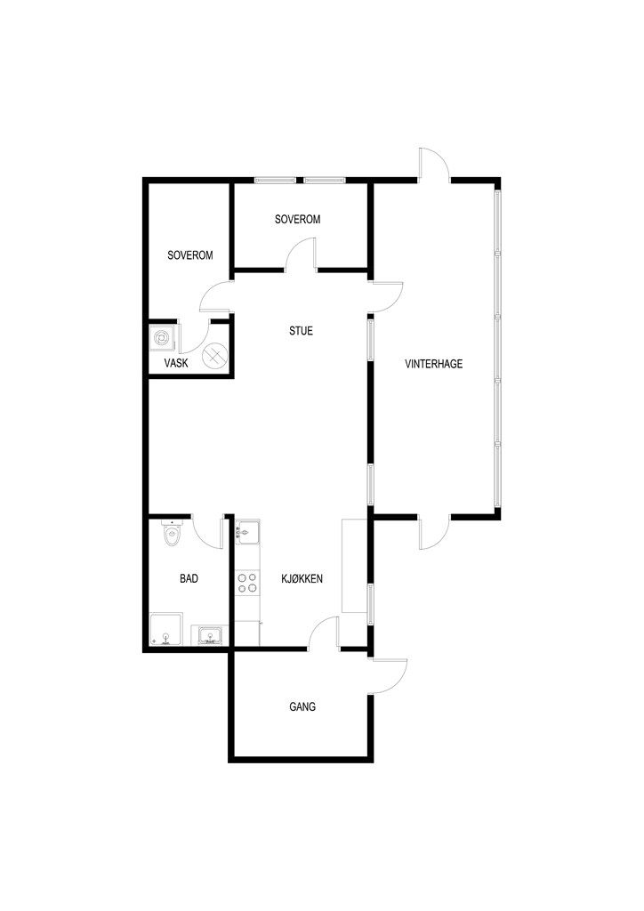 U. Etasje - 2D plantegning - (Avvik fra byggtegning, se punkt ferdigattest i salgsoppgaven)