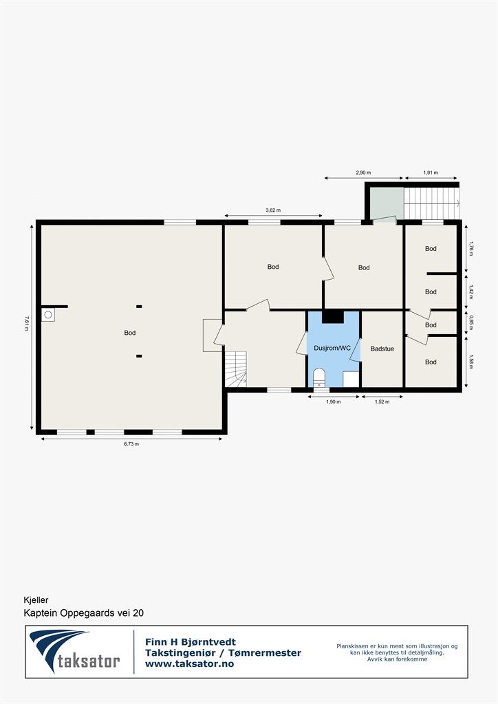 Plantegning kjeller.