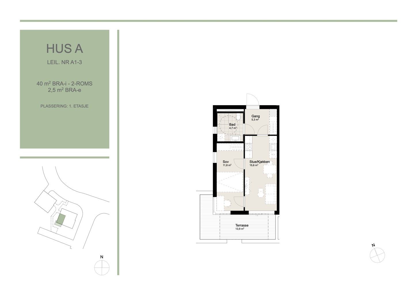 Veiledende planskisse. Leiligheten disponerer også bod i kjeller.