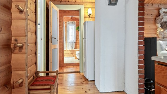 Gangen knytter stuen sammen med soverommene og badet.