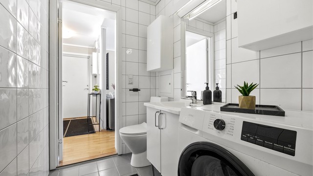Fordelerskapet til leilighetens rør-i-rør-system er plassert på badet.