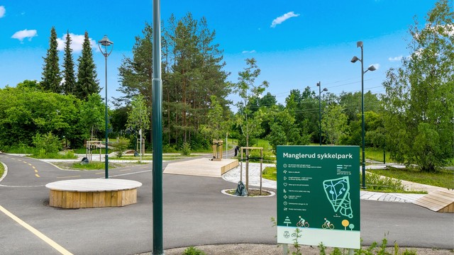 Manglerud idrettspark og sykkelpark er en del av de mange fritidstilbudene i nærområdet.