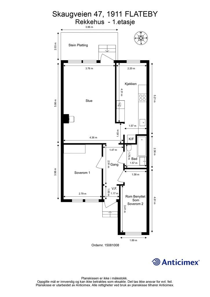 Boligen har et bruksareal på 65 m² og en gjennomtenkt planløsning. I tillegg medfølger en garasjeplass på 17 m² i felles anlegg.