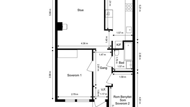 Boligen har et bruksareal på 65 m² og en gjennomtenkt planløsning. I tillegg medfølger en garasjeplass på 17 m² i felles anlegg.