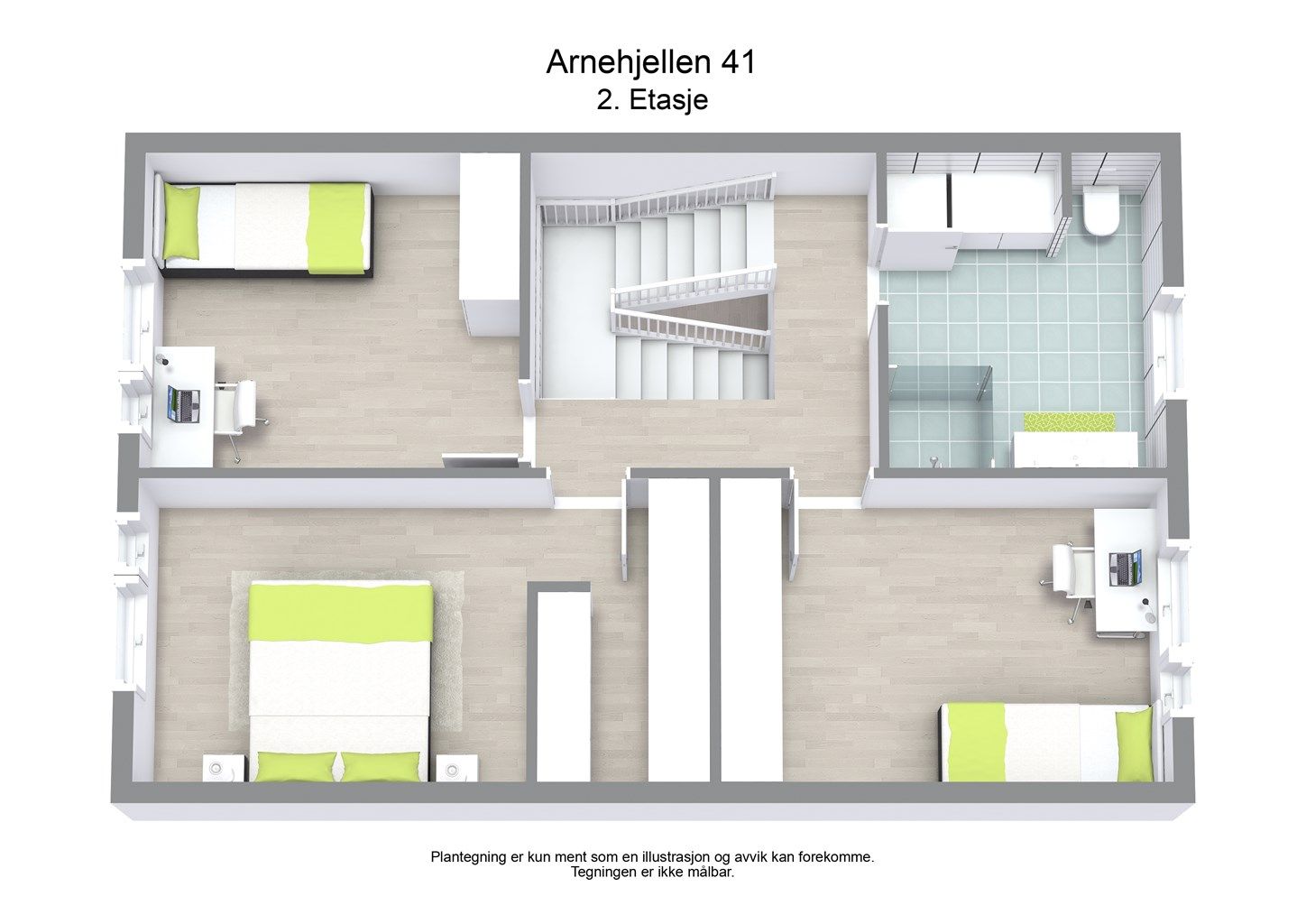 3 D plantegning 2. etasje