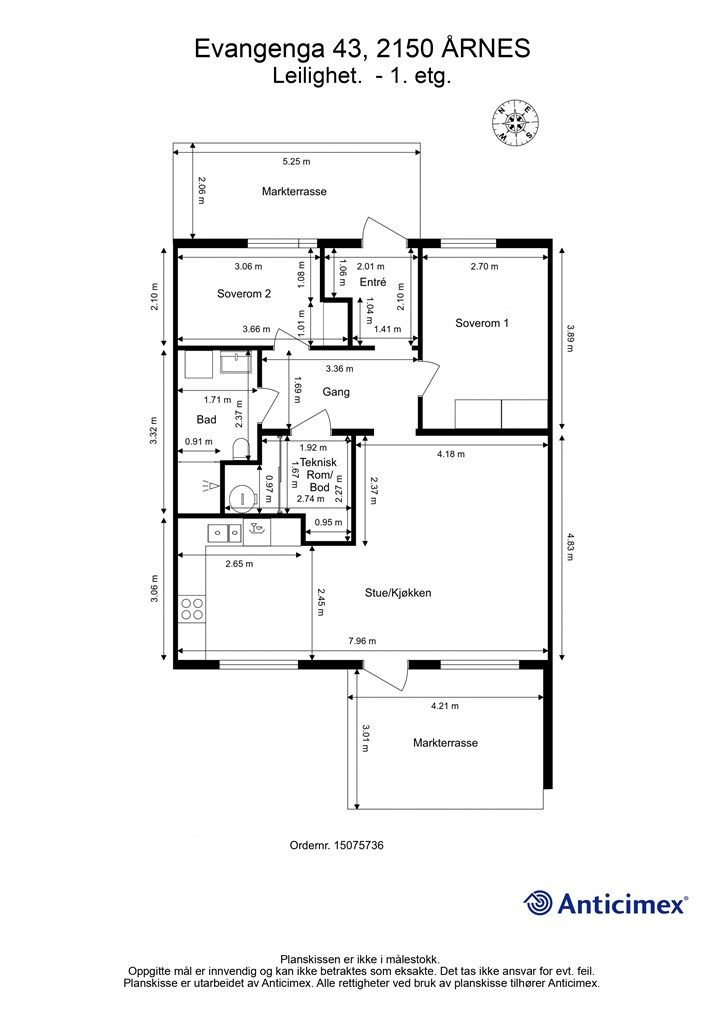 Plantegning - Leilighet. 