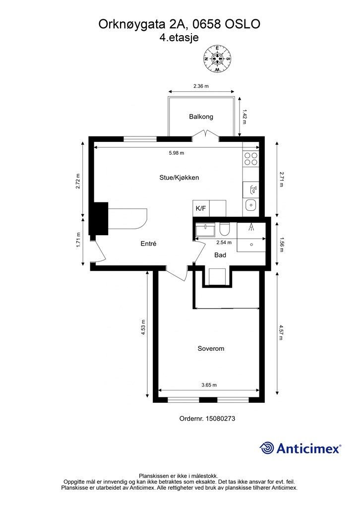 Leiligheten har en smart planløsning som utnytter arealet godt. 