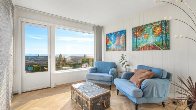 Nydelig utsikt fra stuen.
