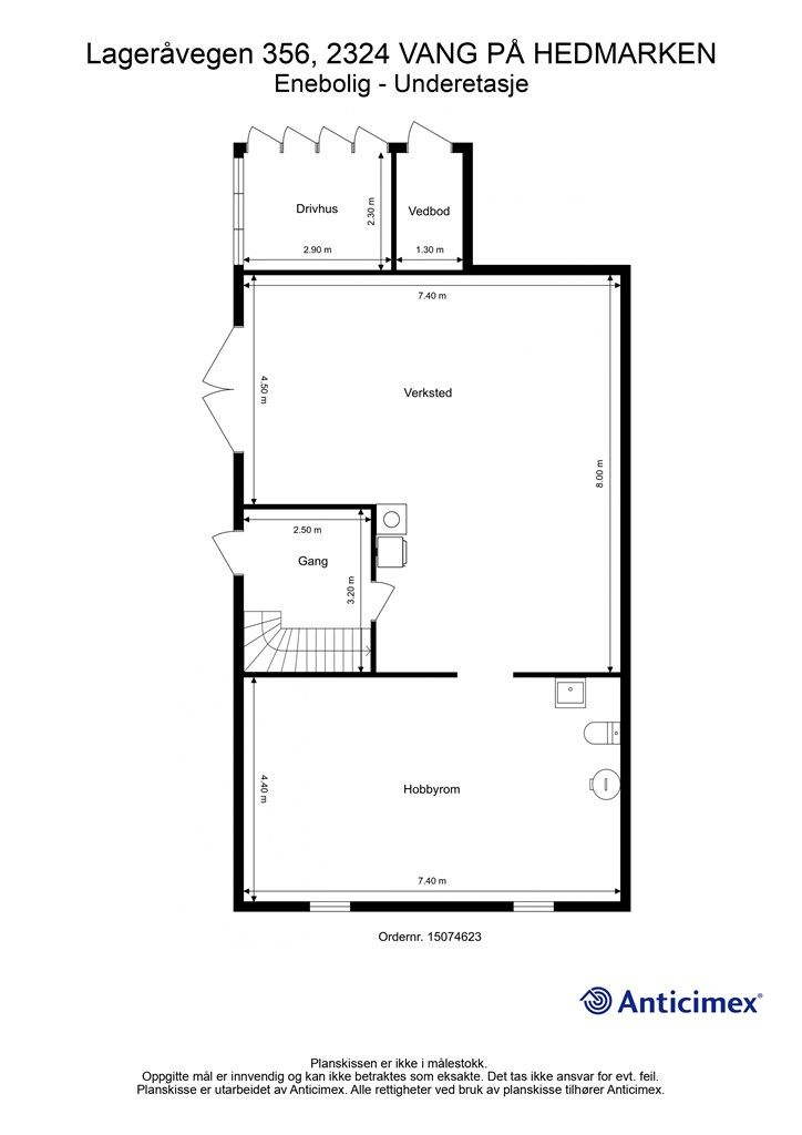 Plantegning underetasje.